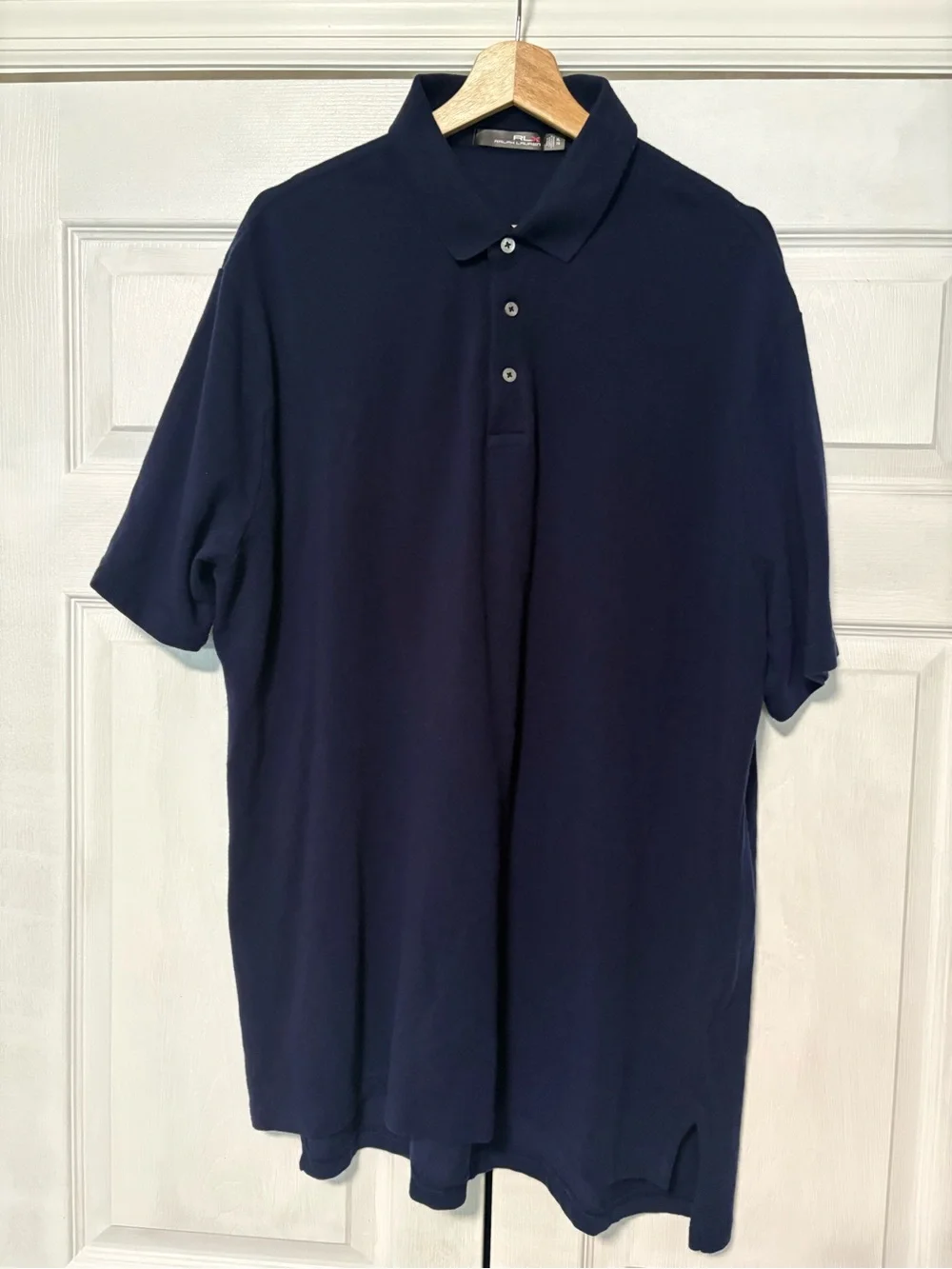 RLX Ralph Lauren Navy Polo Shirt XL Merino Wool Tech Knit Short Sleeve